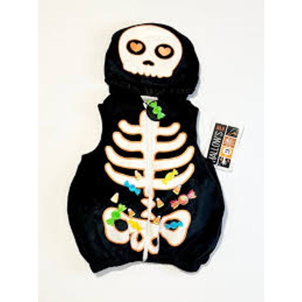 New Baby Coloful Day of the Dead Skelton Halloween Costume- 6-9 months
